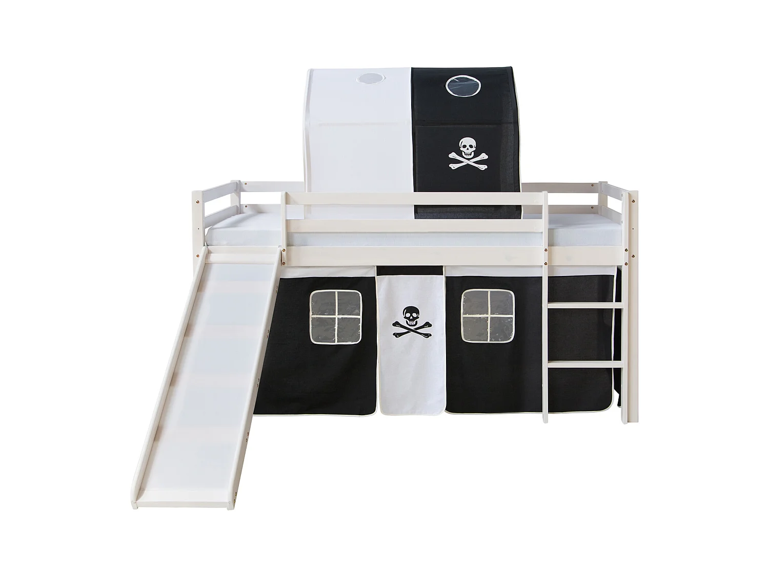 Hochbett 90x200 cm Schwarz Pirat