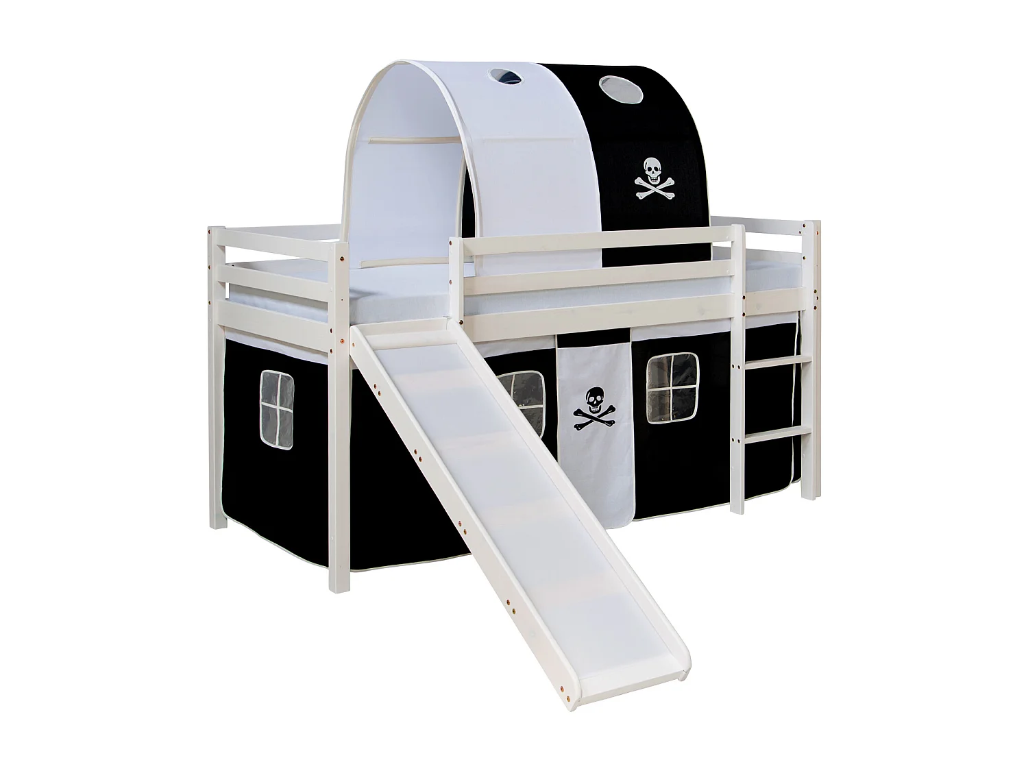 Hochbett 90x200 cm Schwarz Pirat