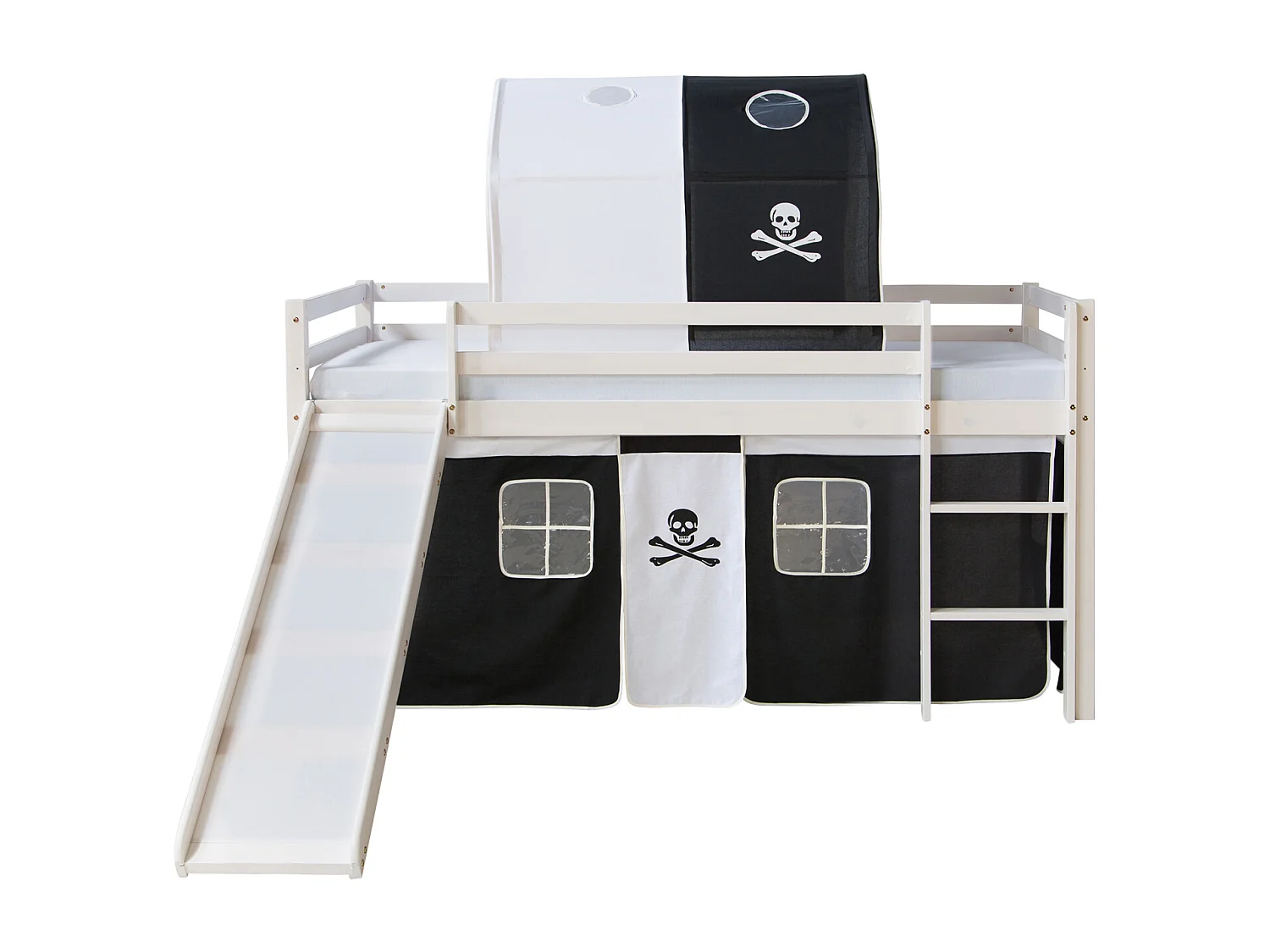 Hochbett 90x200 cm Schwarz Pirat