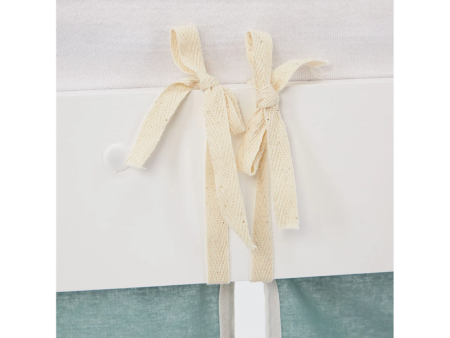 Hochbett für Kinder 90x200 cm Weiß Grün