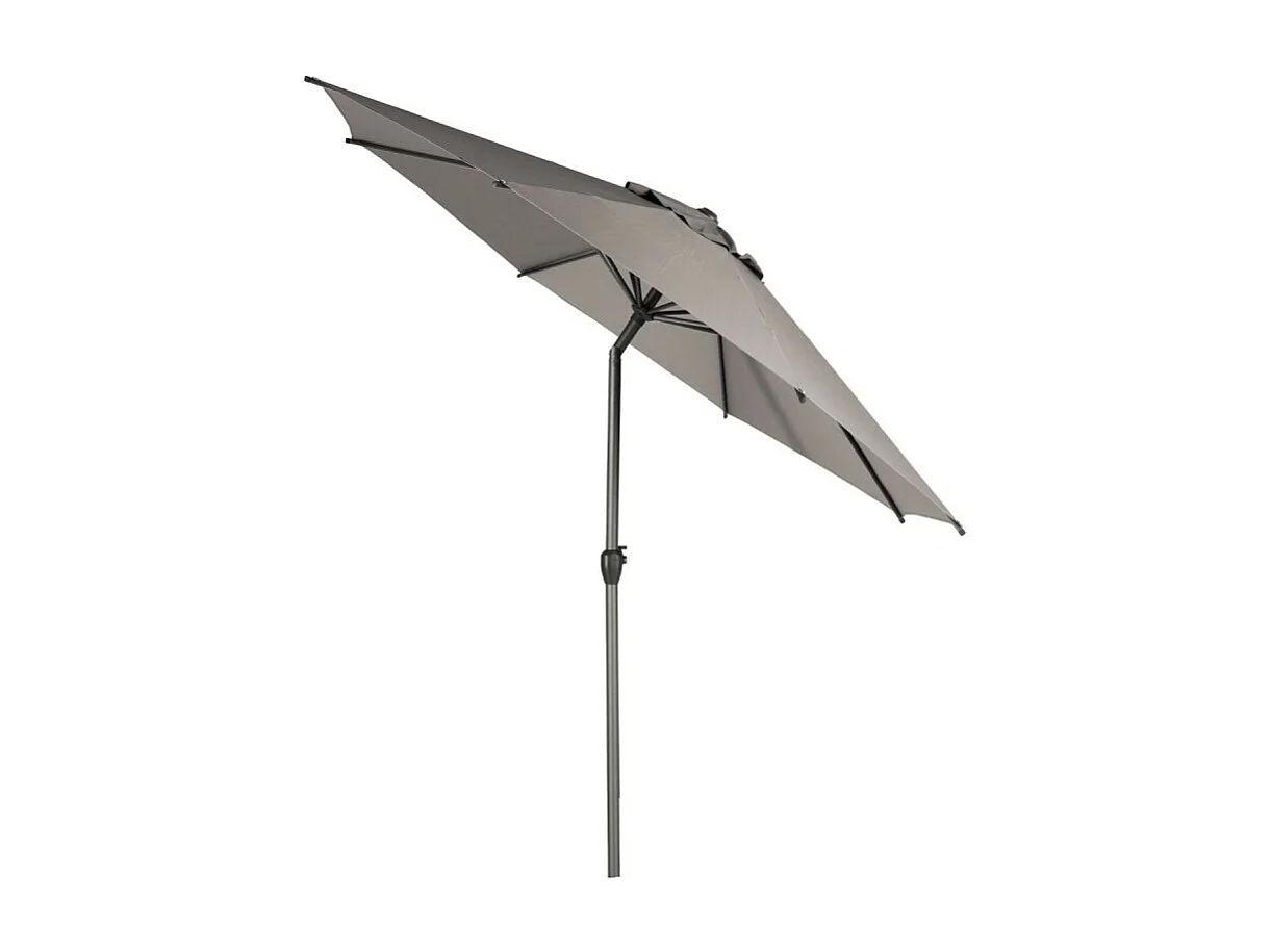 Parasol mat central rond 3m Loompa taupe Hespéride