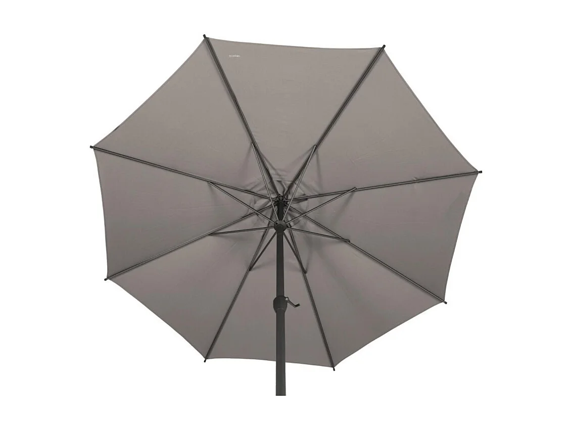 Parasol mat central rond 3m Loompa taupe Hespéride