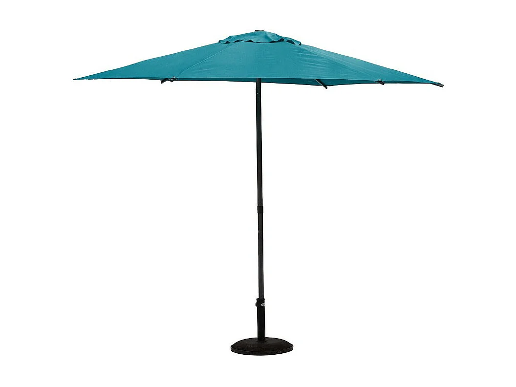 Parasol droit rond 2,7m Soya bleu canard Hespéride