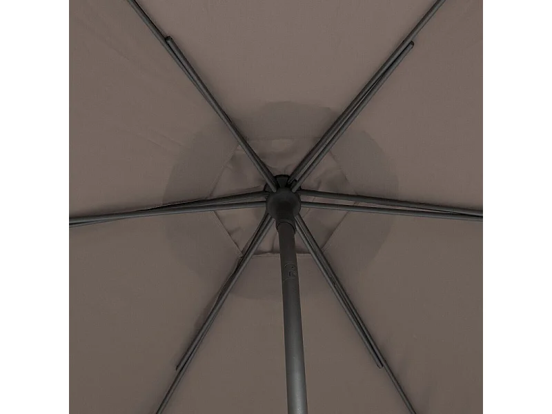 Parasol droit rond 2,7m Soya taupe Hespéride