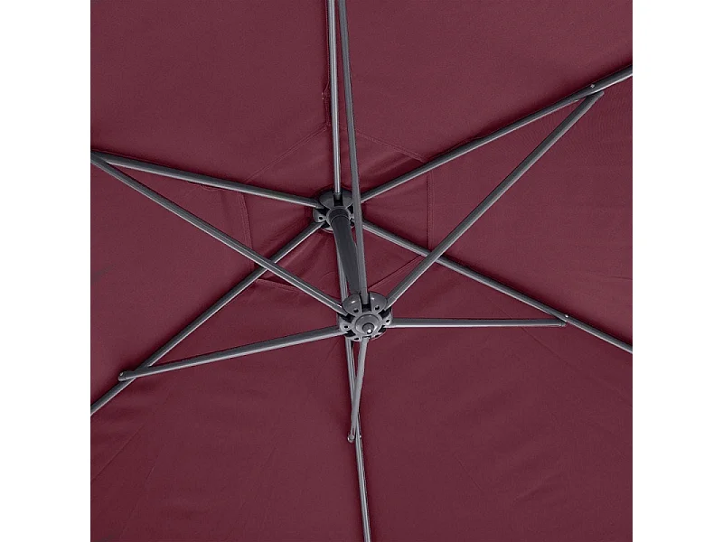 Parasol rond décentré Janeiro 3 m bordeaux Hespéride