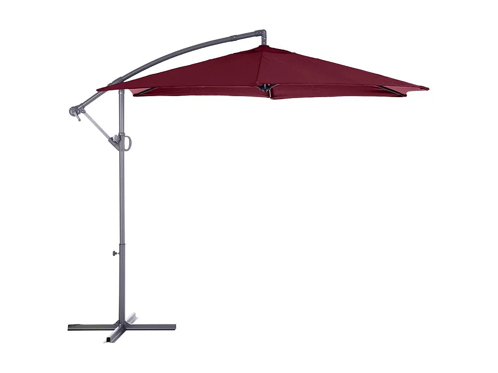 Parasol rond décentré Janeiro 3 m bordeaux Hespéride