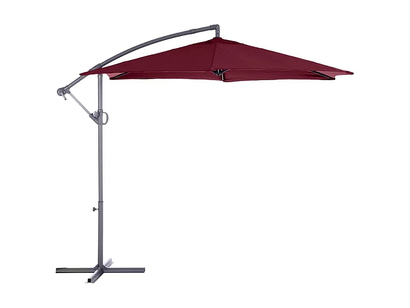 Parasol rond décentré Janeiro 3 m bordeaux Hespéride