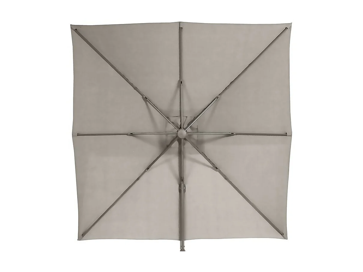 Parasol décentré Eléa inclinable carré noisette Hespéride