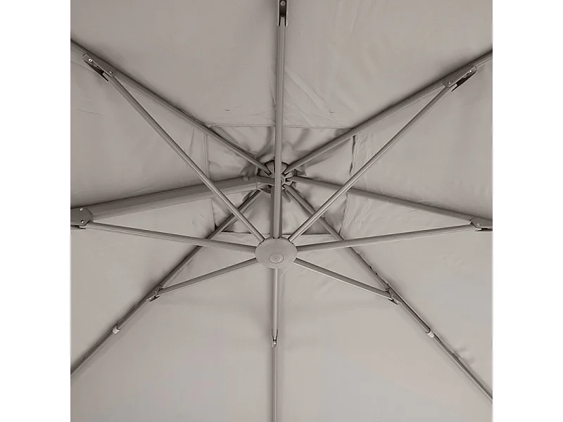 Parasol décentré Eléa inclinable carré noisette Hespéride