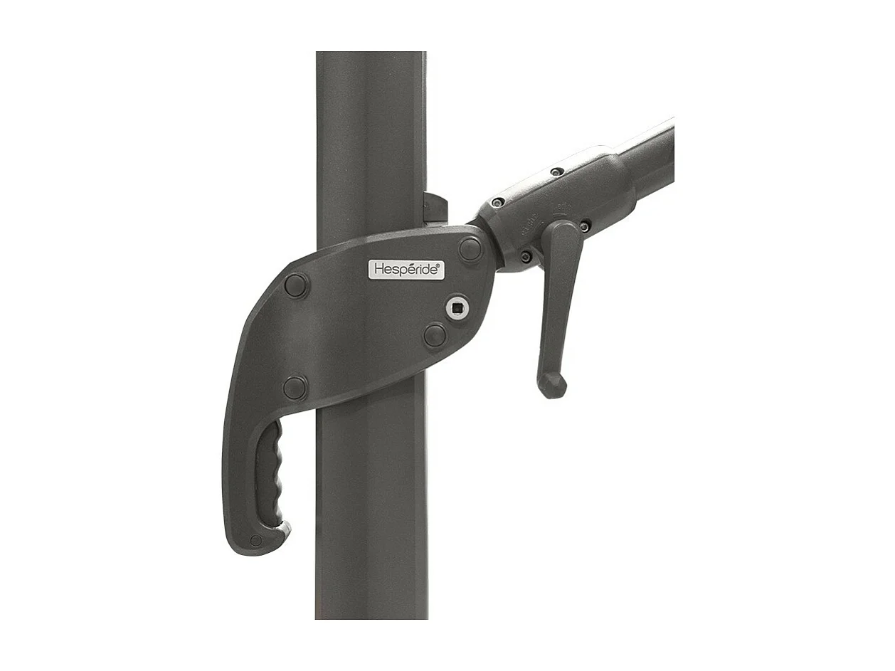 Parasol décentré Eléa inclinable carré ardoise Hespéride