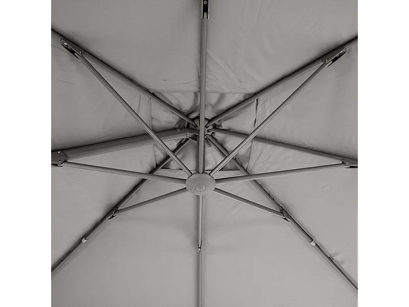 Parasol décentré Eléa inclinable carré ardoise Hespéride