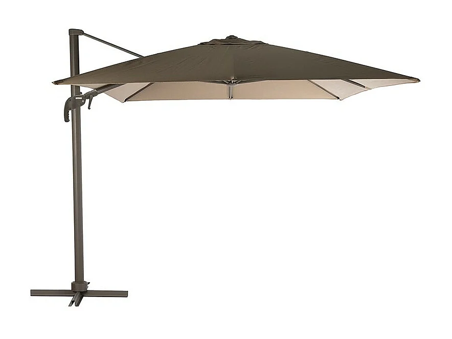 Parasol décentré Eléa inclinable rectangulaire noisette Hespéride