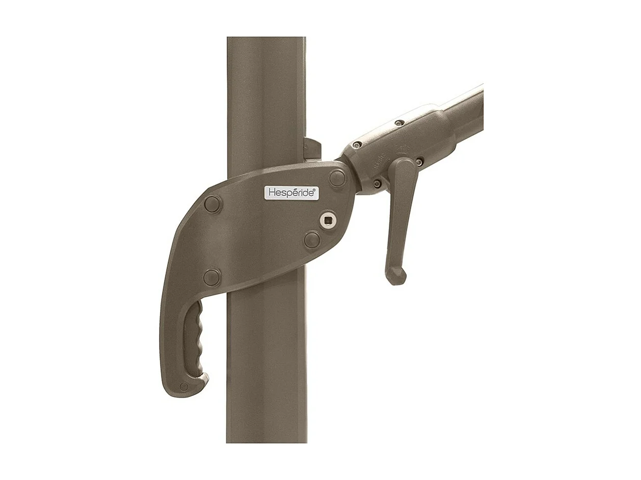 Parasol décentré Eléa inclinable rectangulaire noisette Hespéride