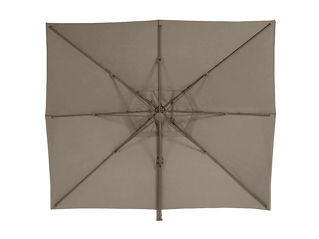 Parasol décentré Eléa inclinable rectangulaire noisette Hespéride