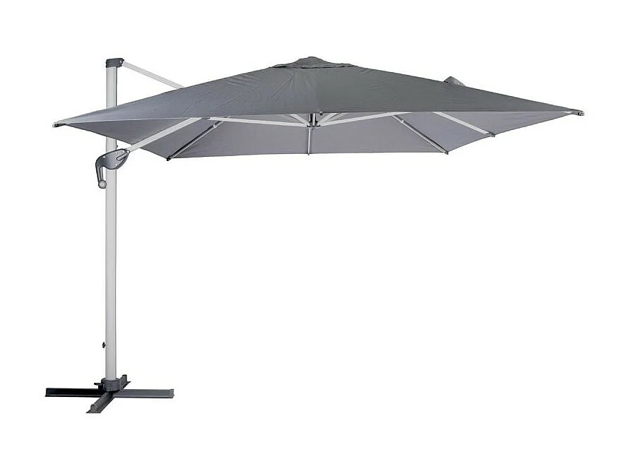 Parasol déporté rectangulaire Equador ardoise Hespéride - Gris