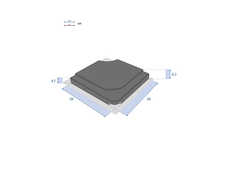 Dalle pour parasol 15 kg béton Stacio ardoise Hespéride