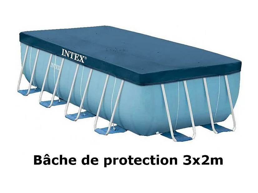 Bâche 3x2m pour piscine tubulaire rectangulaire Intex