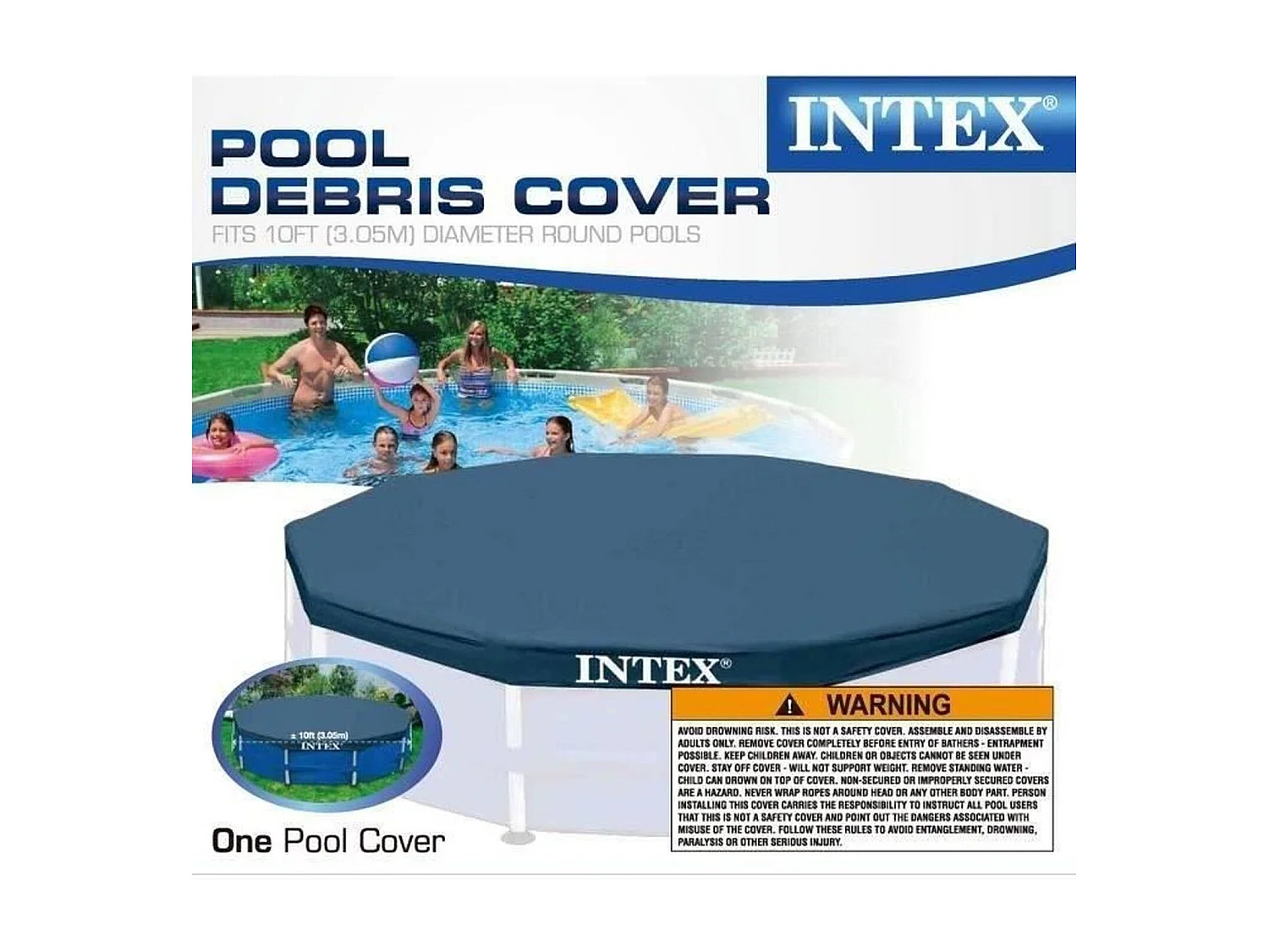 Bâche 3,05 m de diamètre pour piscine tubulaire ronde Intex