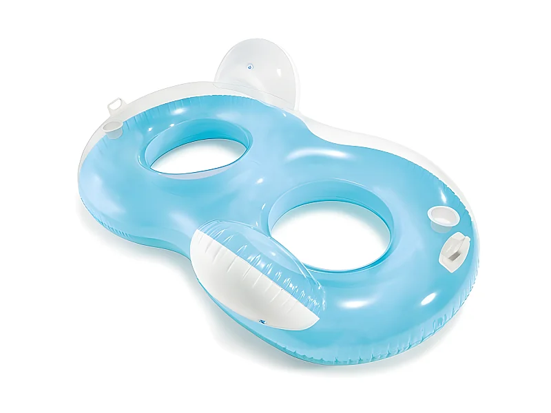 Colchoneta Intex 2 plazas azul/blanco 198x117 cm