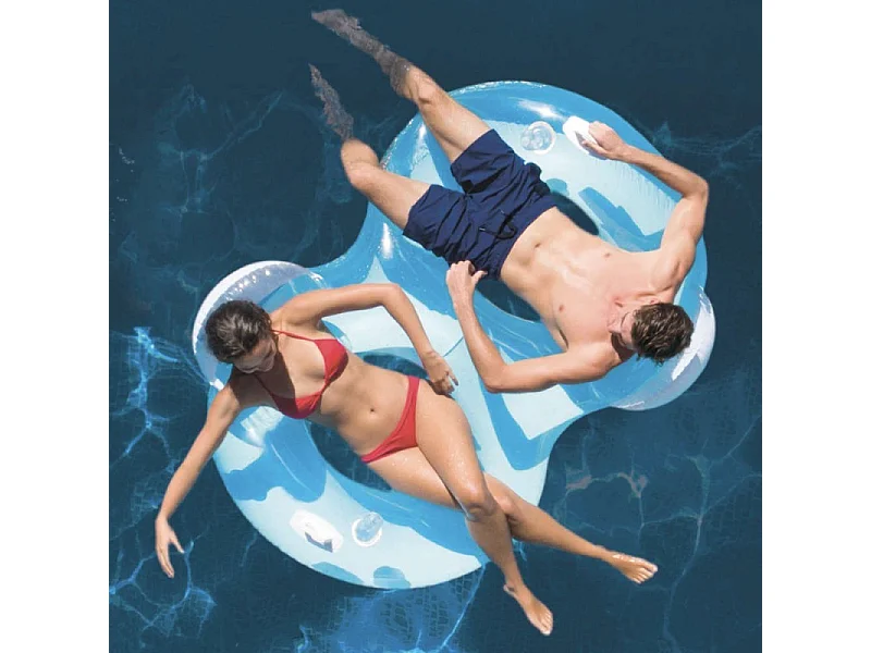 Colchoneta Intex 2 plazas azul/blanco 198x117 cm