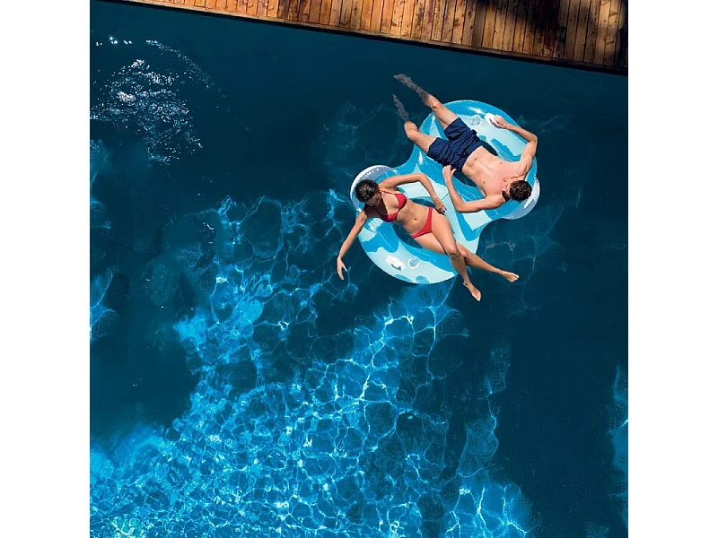 Colchoneta Intex 2 plazas azul/blanco 198x117 cm