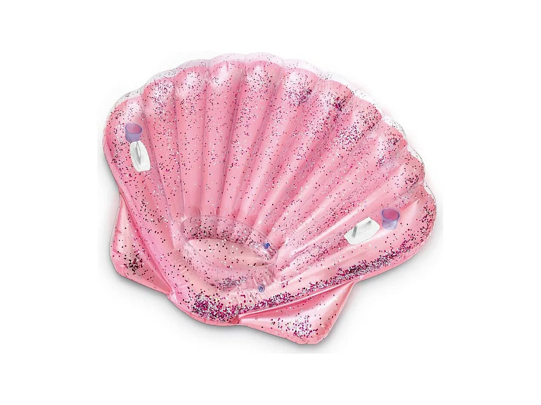 Matelas Gonflable "Coquillage Glitter" 178cm Rose