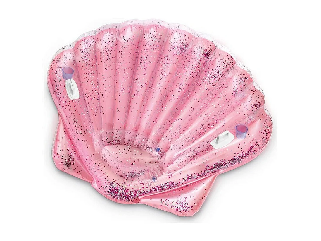 Matelas Gonflable "Coquillage Glitter" 178cm Rose