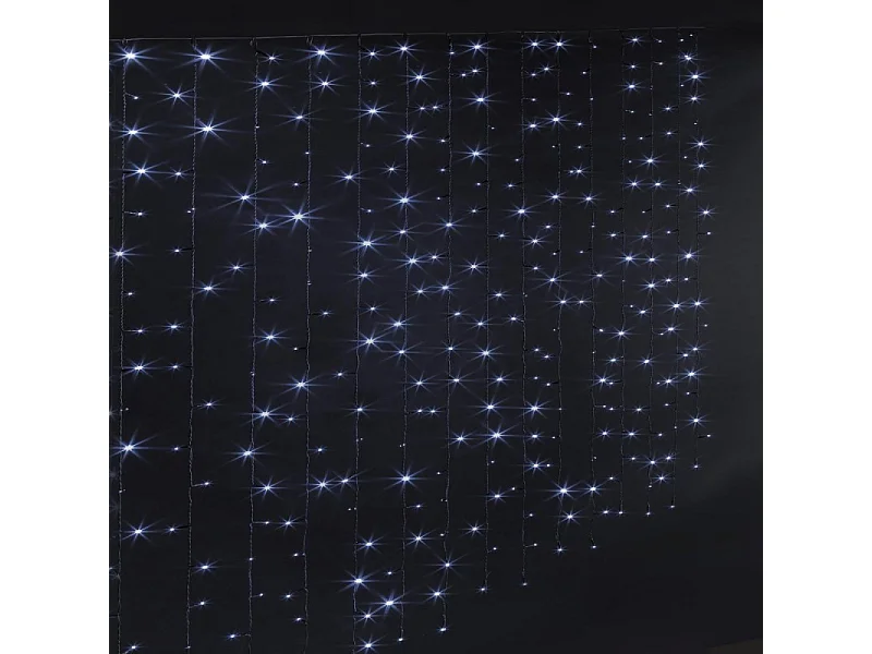 Guirlande rideau façade Noël 171 ampoules Leds bleu