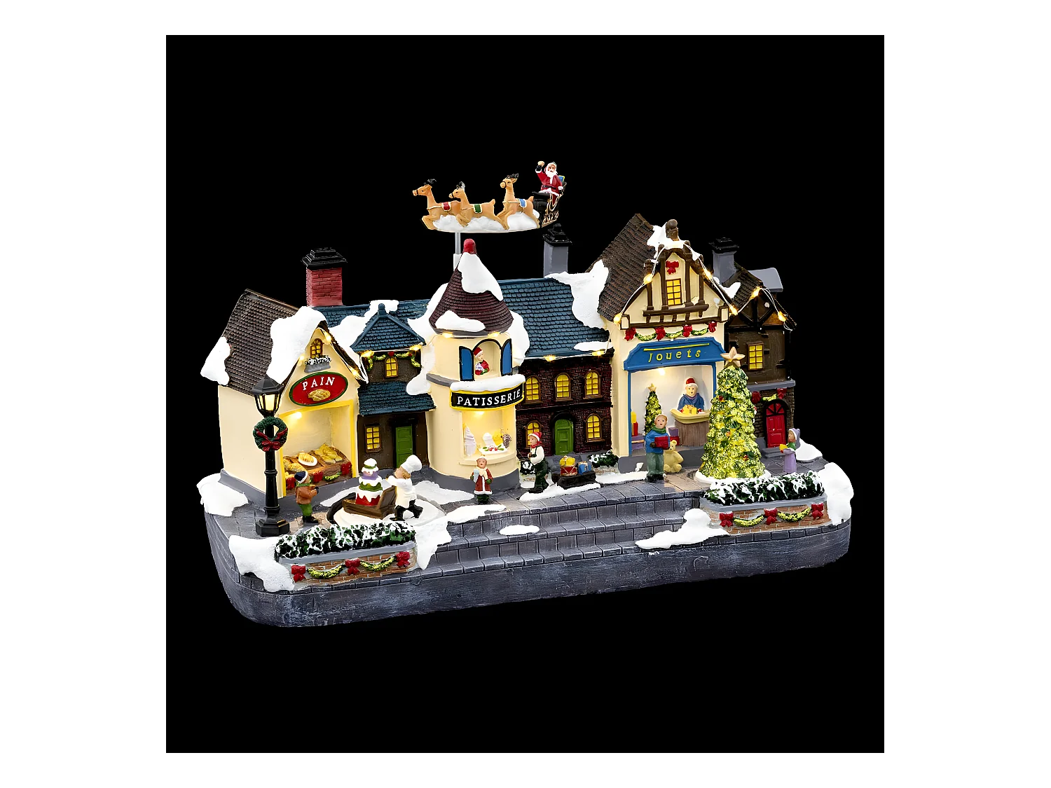 Village de Noël Rue "Ville" 37cm Multicolore