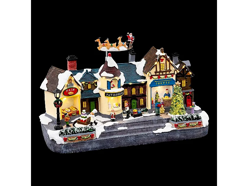 Village de Noël Rue "Ville" 37cm Multicolore