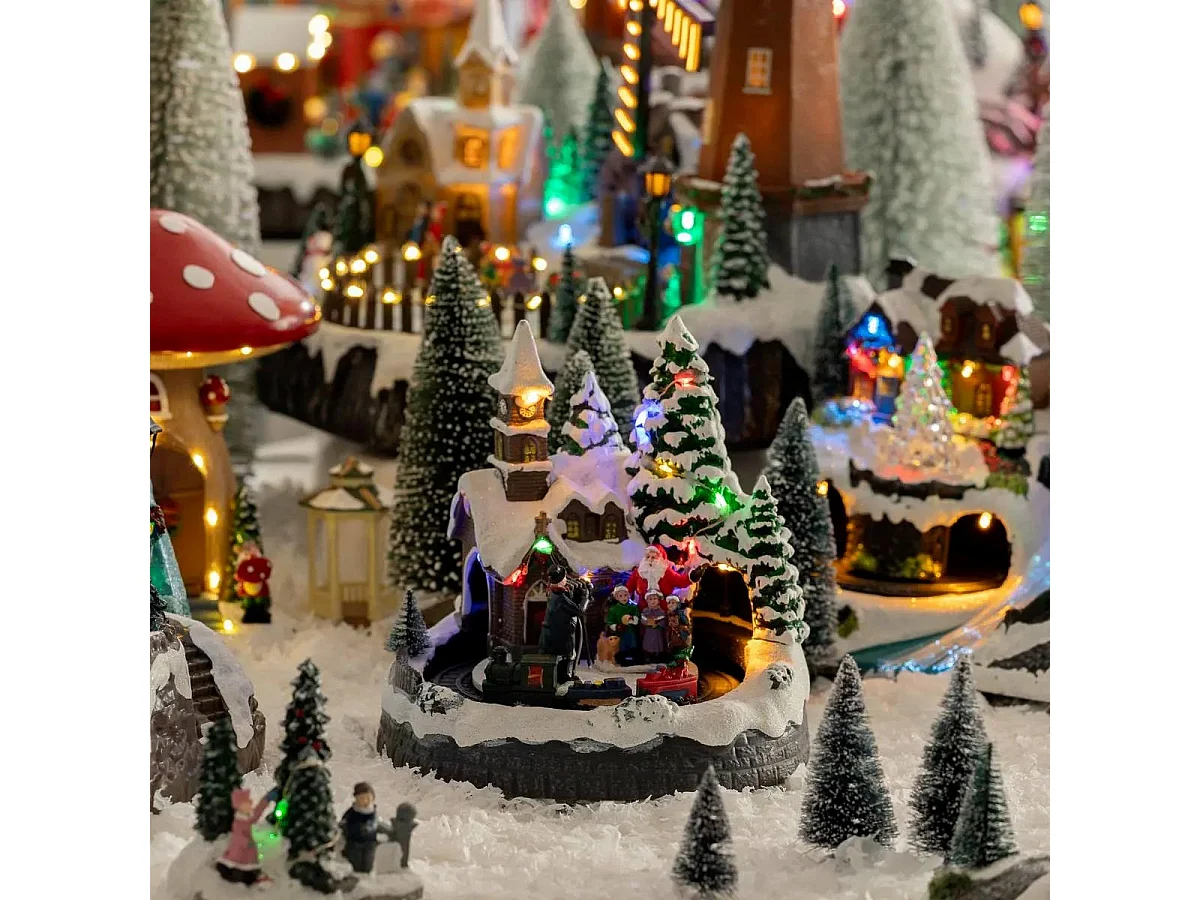 Village de Noël Église "Square" 20cm Multicolore