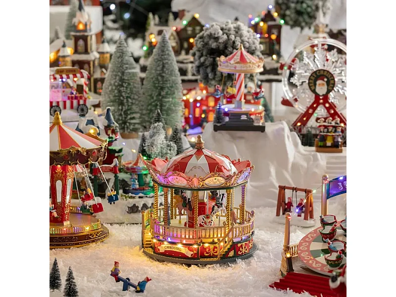 Manège de Noël Carrousel  Lumineux, animé et musical