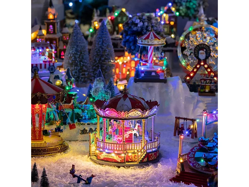 Manège de Noël Carrousel  Lumineux, animé et musical
