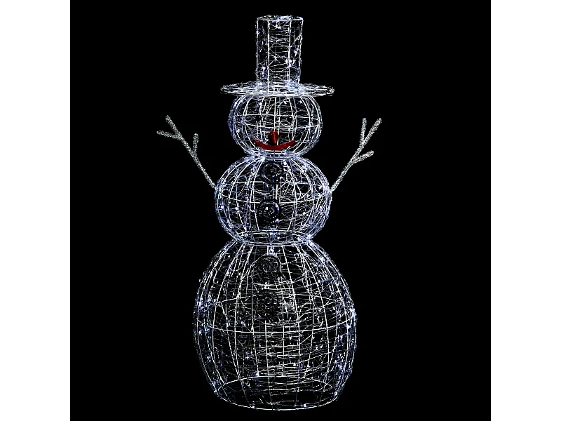 Décoration Lumineuse "Bonhomme de Neige" 120cm Blanc
