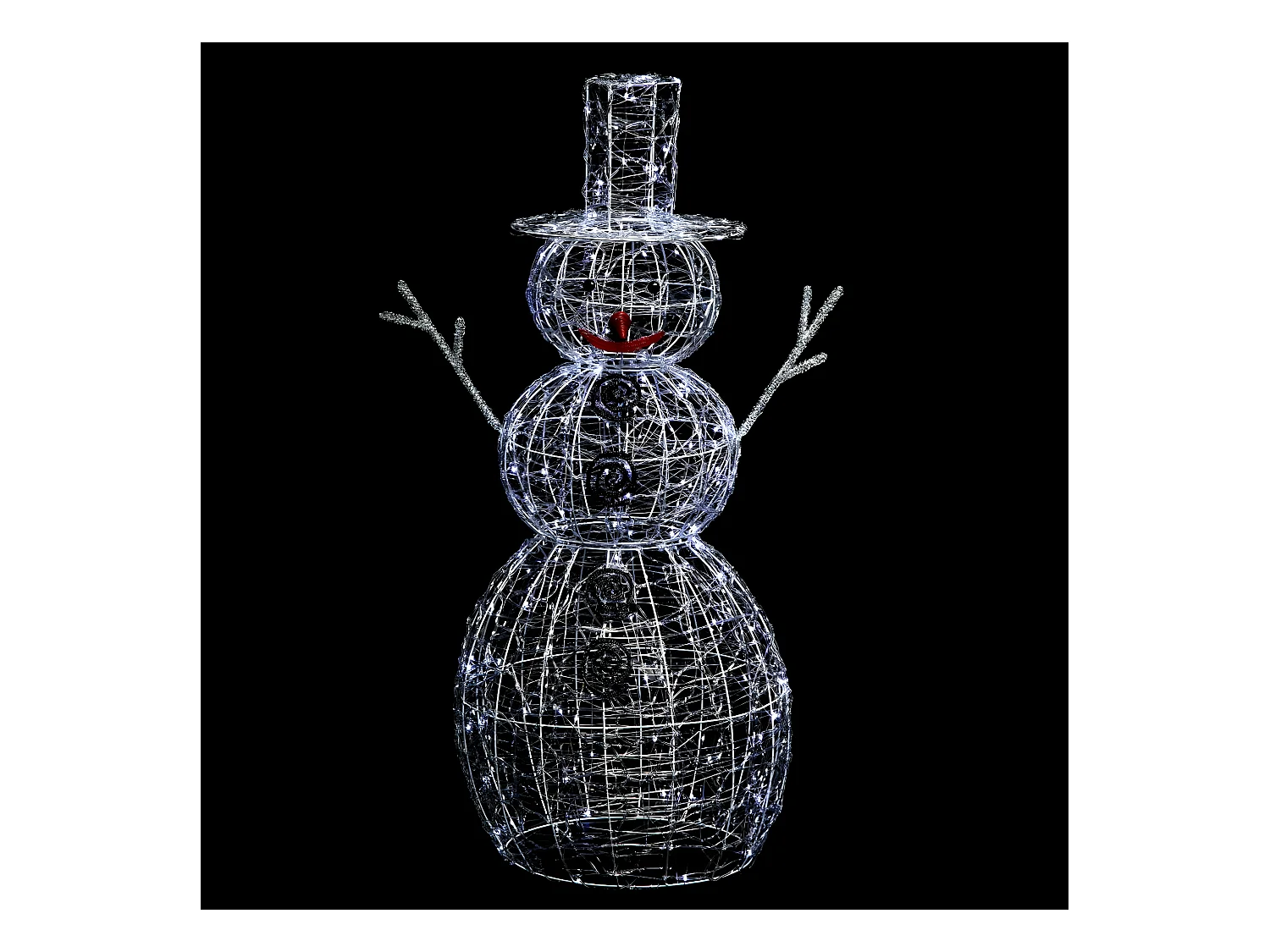 Décoration Lumineuse "Bonhomme de Neige" 120cm Blanc