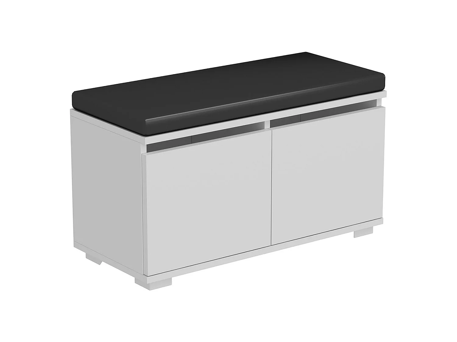 Banc à chaussures Brande avec 2 portes à 4 niveaux 42 x 80 x 35 cm blanc / noir [en.casa]