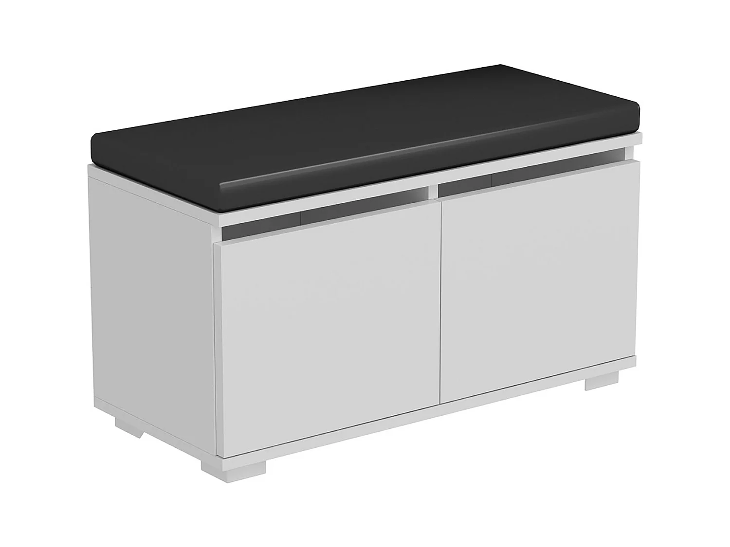 Banc à chaussures Brande avec 2 portes à 4 niveaux 42 x 80 x 35 cm blanc / noir [en.casa]