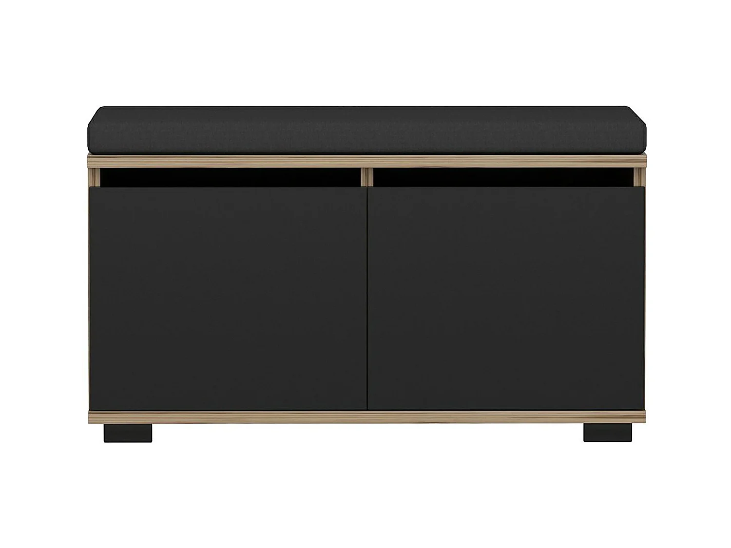 Banc à chaussures Brande avec 2 portes à 4 niveaux 42 x 80 x 35 cm effet chêne / noir [en.casa]