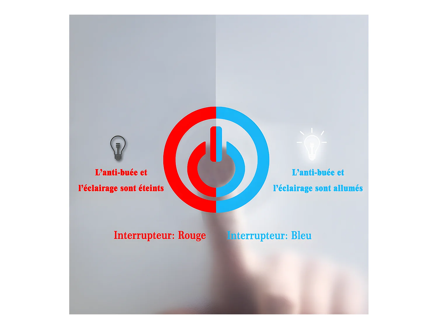 Miroir de salle de bain lumineux rond à Leds- D. 70 cm Aica