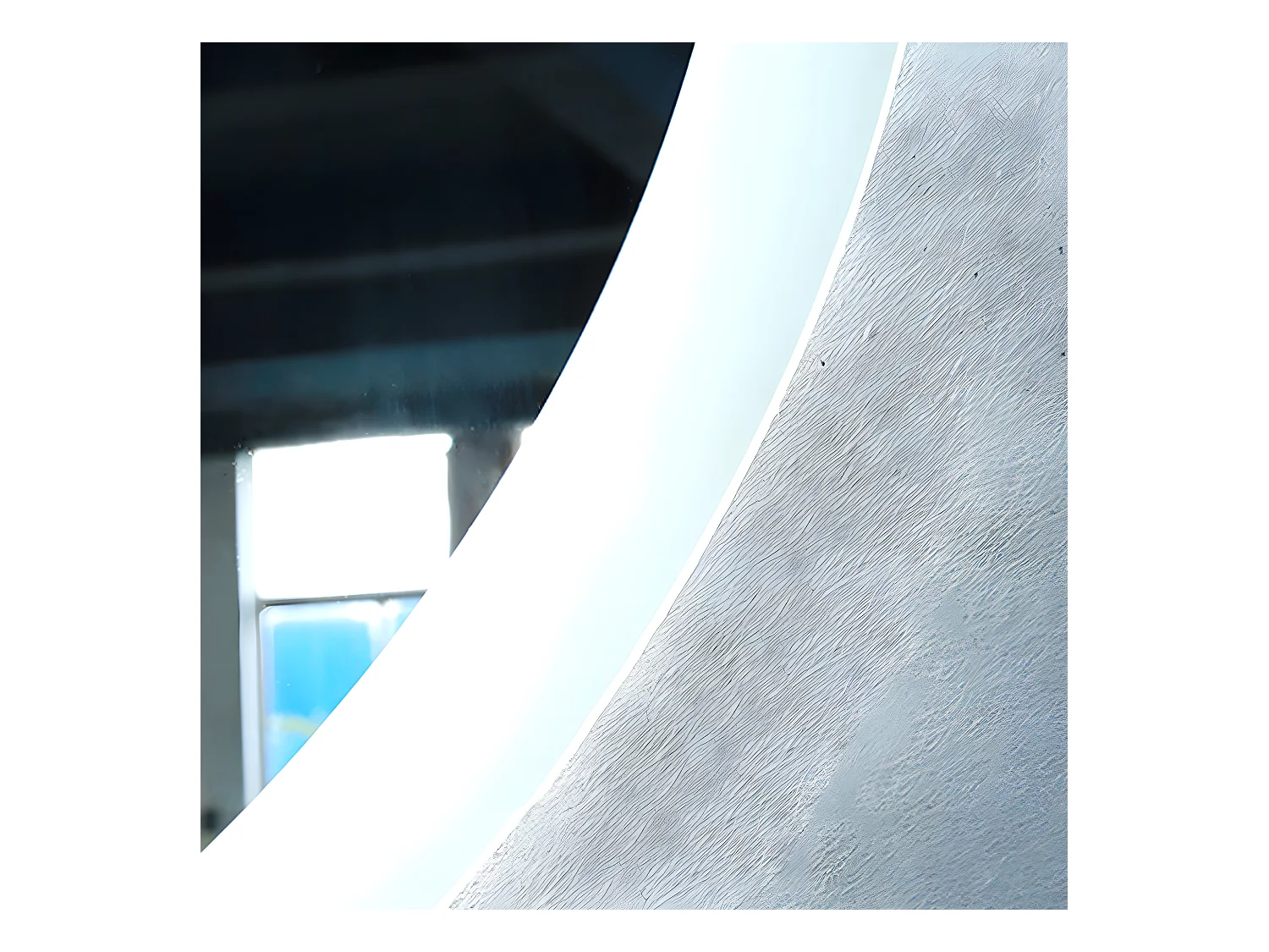 Miroir de salle de bain lumineux rond à leds - L60 x H60 cm Aica