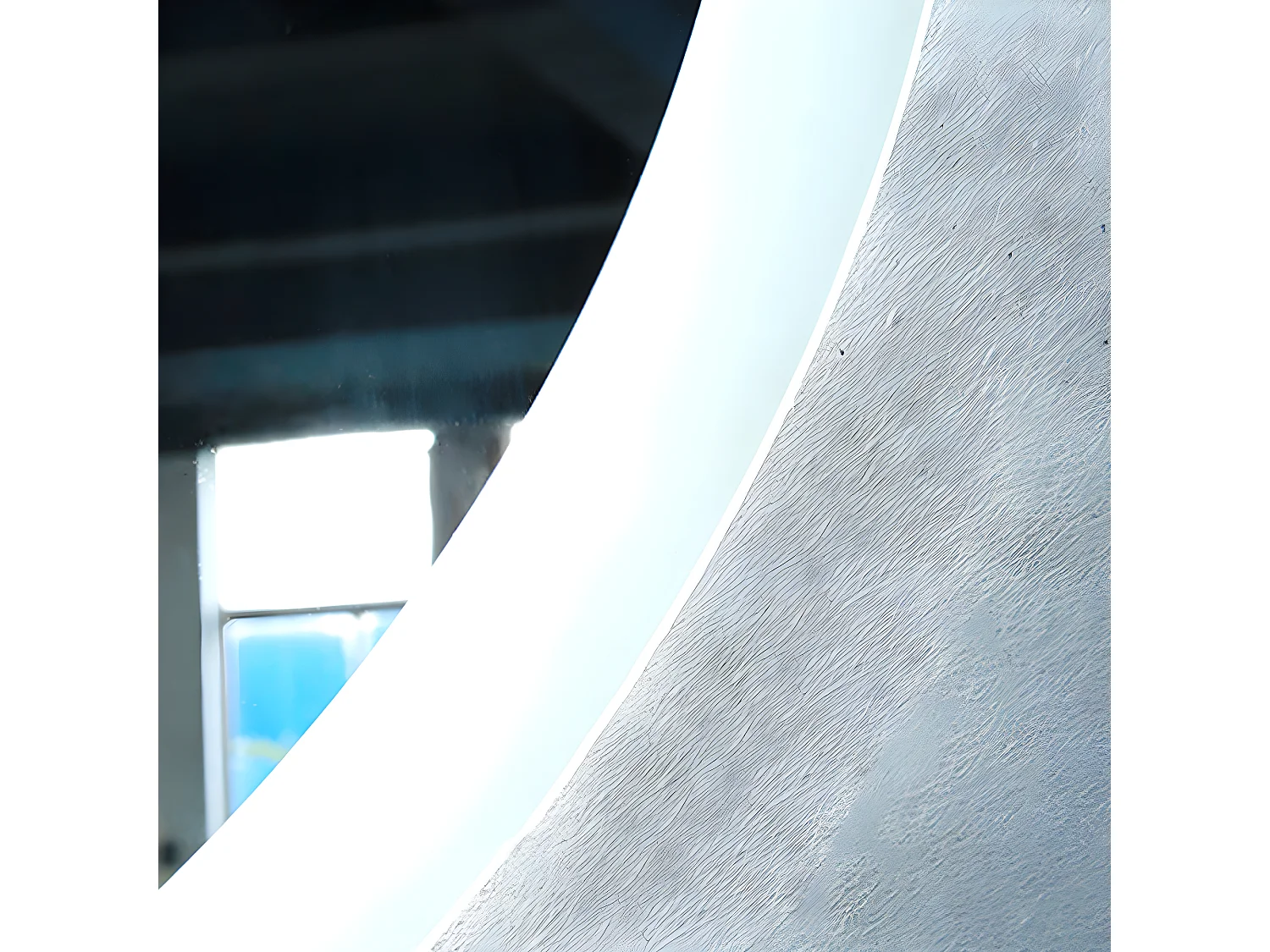 Miroir de salle de bain lumineux rond à leds - L60 x H60 cm Aica