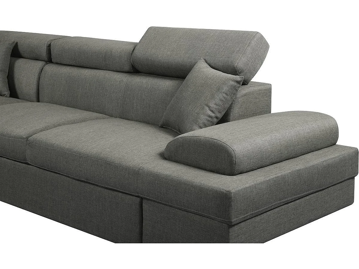 Canapé d'angle "Sophia luxe" - 265 x 190.5 x 80/91 cm - Gris - Angle droit