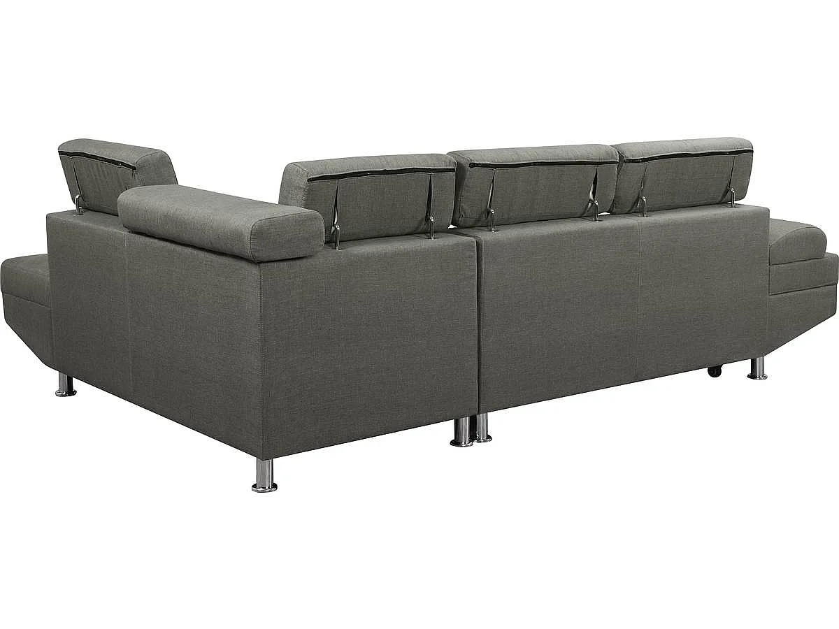 Canapé d'angle "Sophia luxe" - 265 x 190.5 x 80/91 cm - Gris - Angle droit