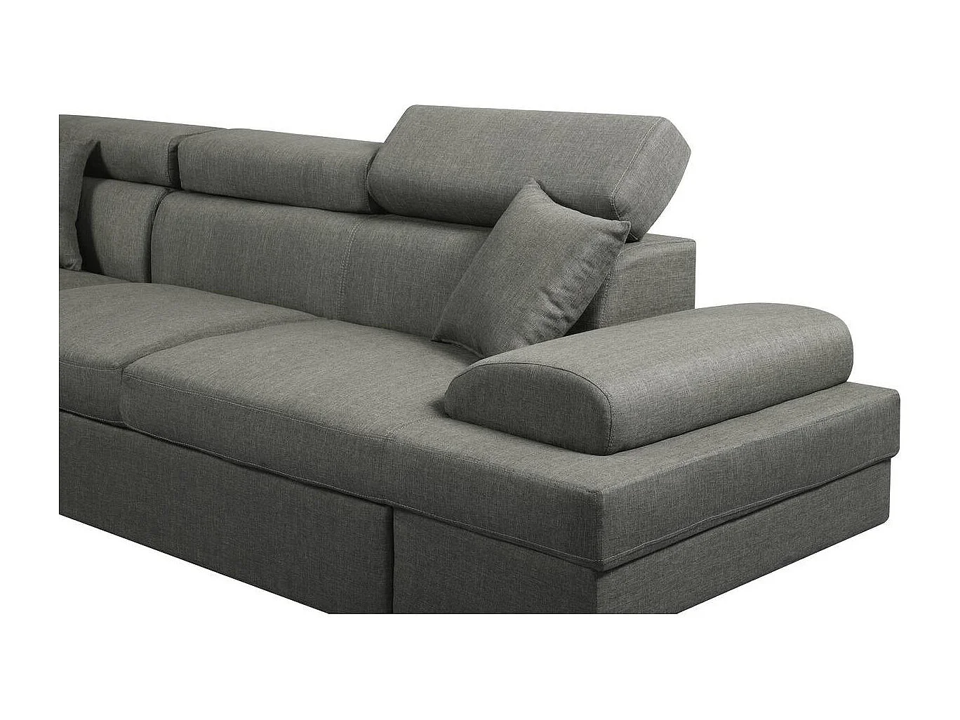 Canapé d'angle "Sophia luxe" - 265 x 190.5 x 80/91 cm - Gris - Angle droit