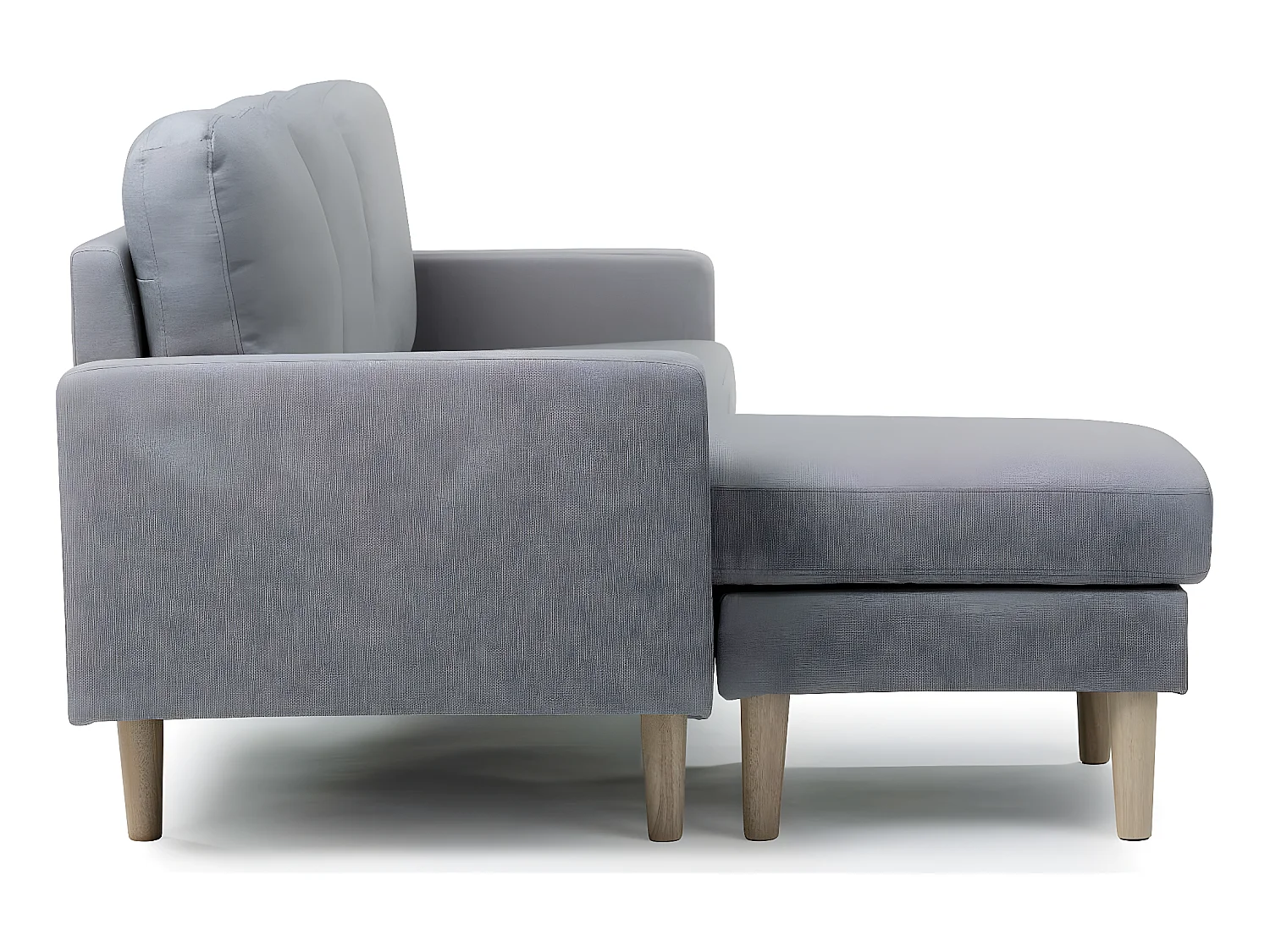 Sofá de canto reversível em tecido "Gabby" escandinavo 3 lugares com chaise longue reversível - Cinza Claro