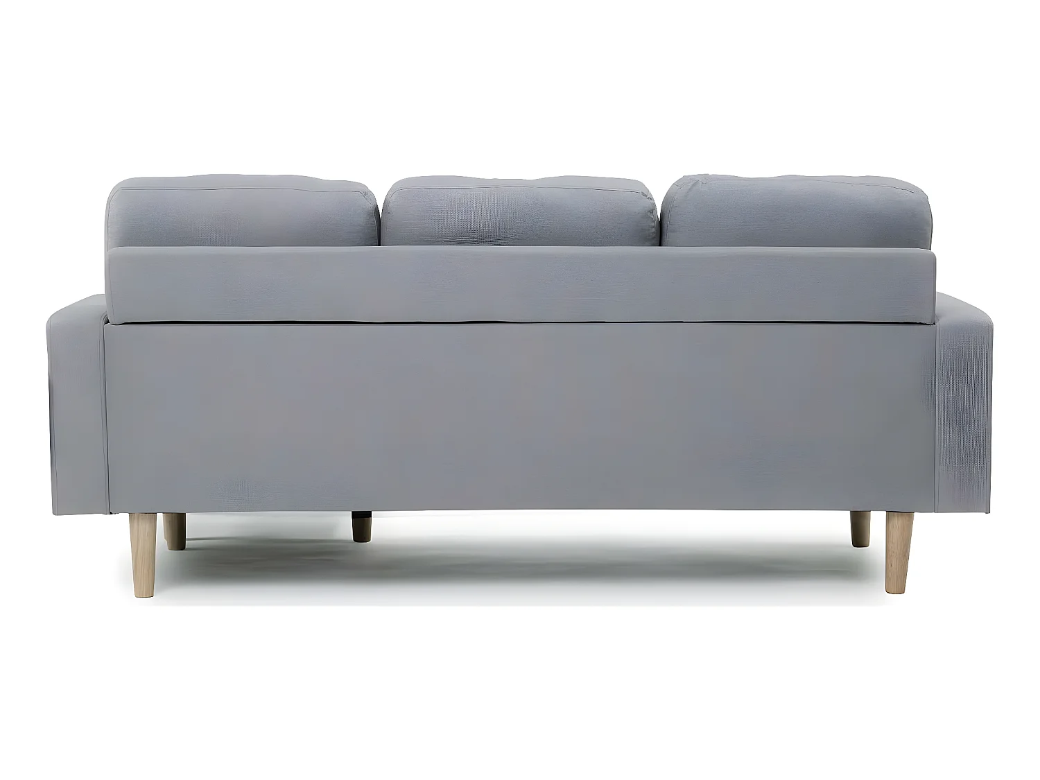 Sofá de canto reversível em tecido "Gabby" escandinavo 3 lugares com chaise longue reversível - Cinza Claro