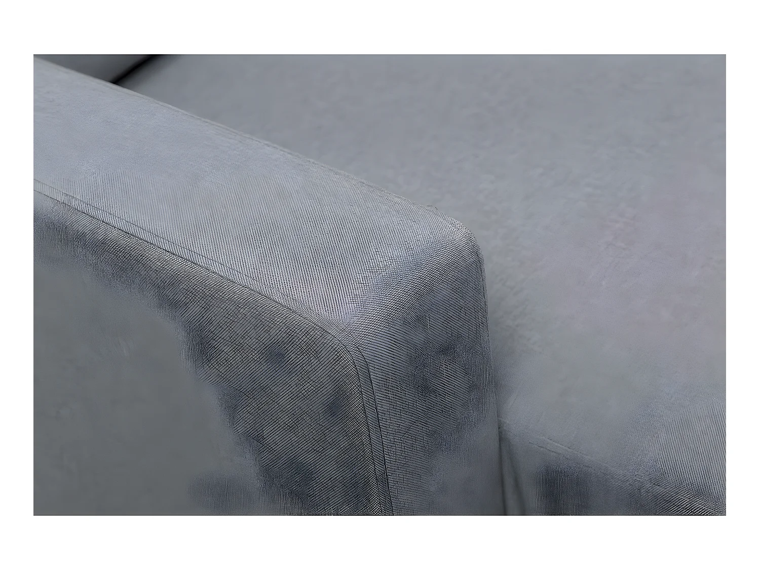 Sofá de canto reversível em tecido "Gabby" escandinavo 3 lugares com chaise longue reversível - Cinza Claro