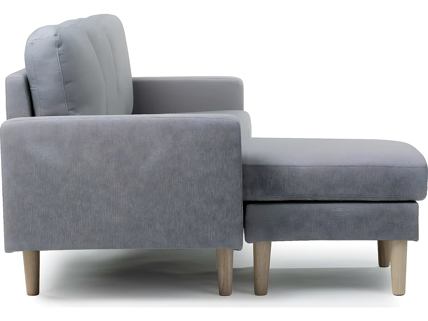 Omkeerbare hoekbank van stof "Gabby" Scandinavisch 3-zits met omkeerbare chaise longue - Lichtgrijs