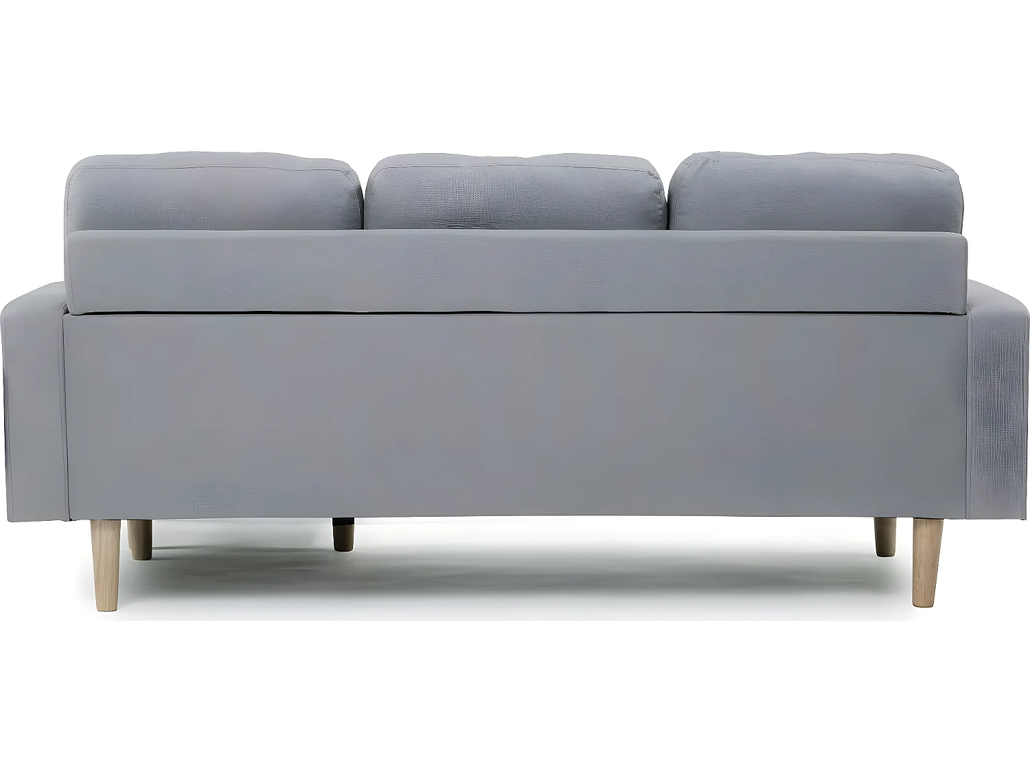 Omkeerbare hoekbank van stof "Gabby" Scandinavisch 3-zits met omkeerbare chaise longue - Lichtgrijs