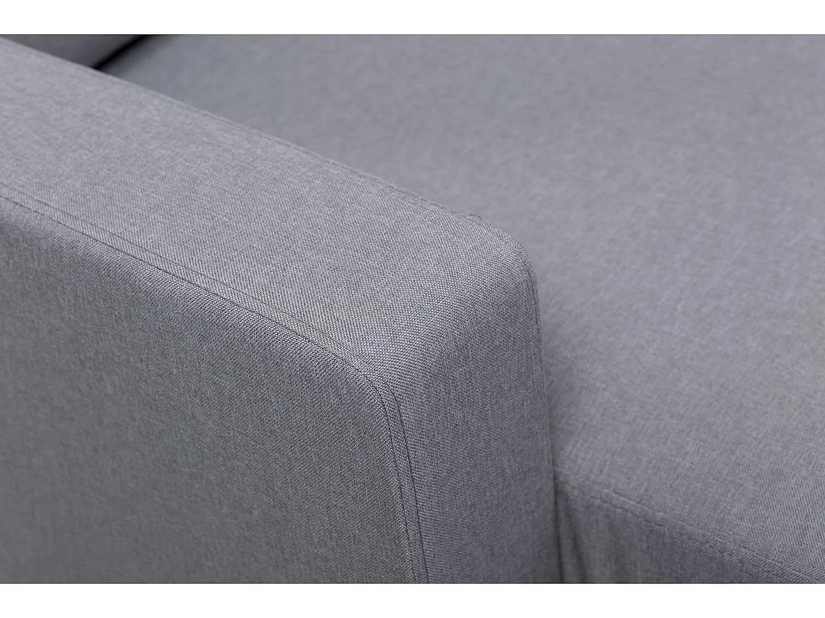 Canapé d'angle réversible 3 places en velours gris clair GABBY
